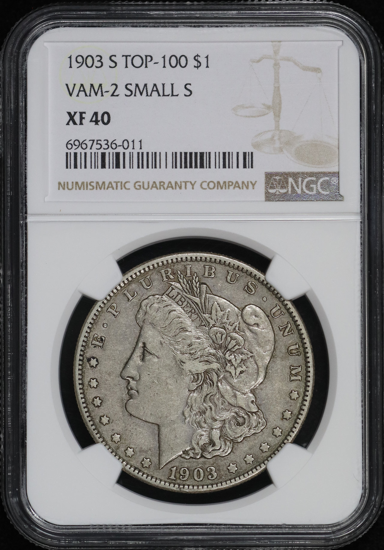 1903 S Top 100 Morgan Dollar VAM 2 Small S NGC XF 40 Northern Nevada Coin