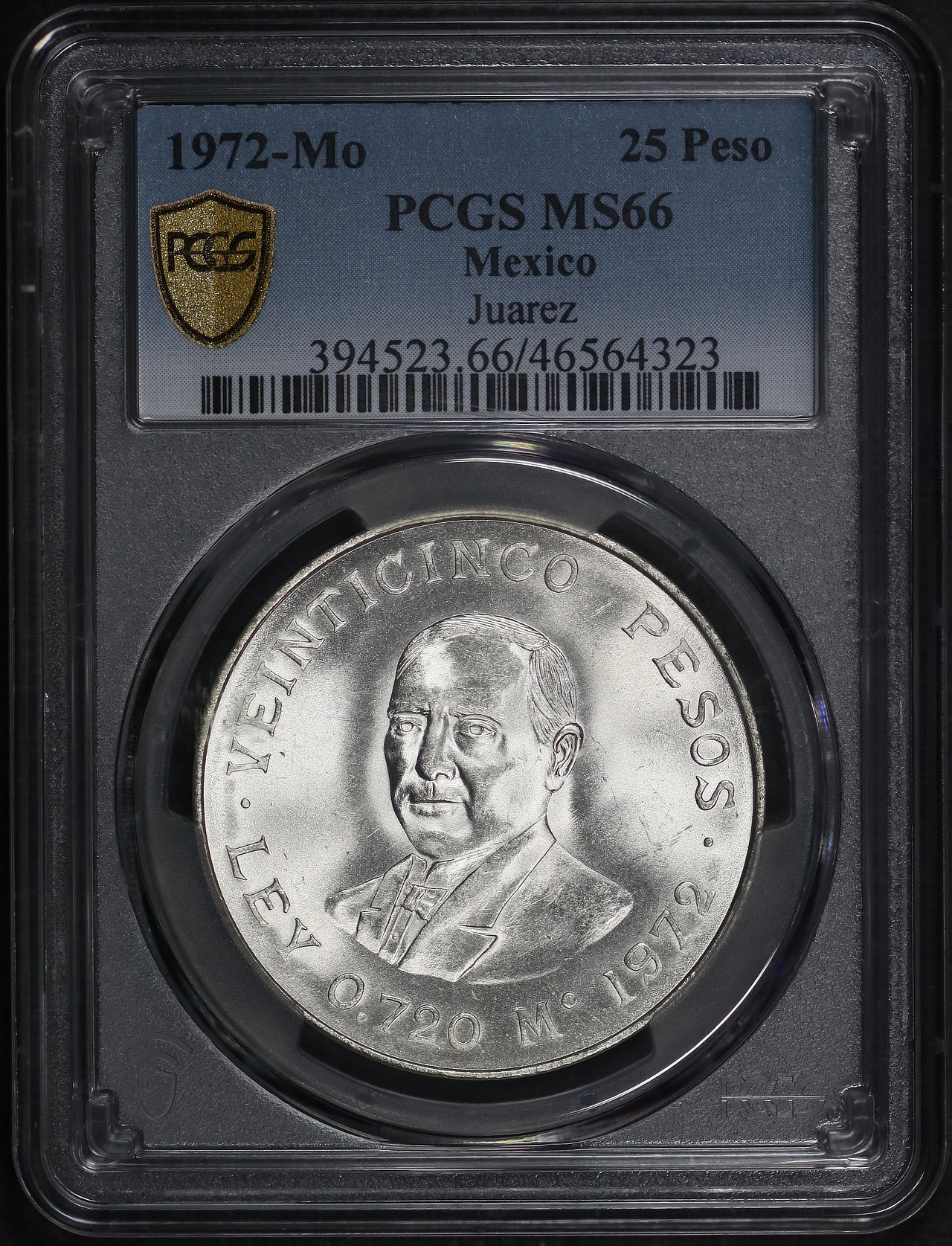 1972 Mo Mexico Silver 25 Peso Juarez PCGS MS 66 Northern Nevada Coin