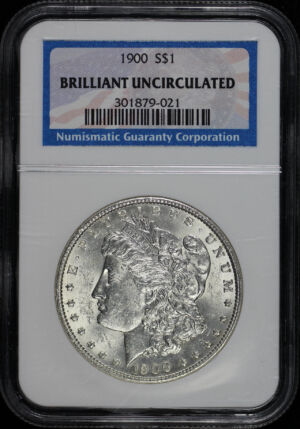 Obverse of this 1900 Morgan Dollar NGC Brilliant Uncirculated