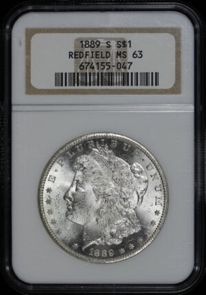 Obverse of this 1889-S Morgan Dollar NGC MS-63 Redfield Hoard 