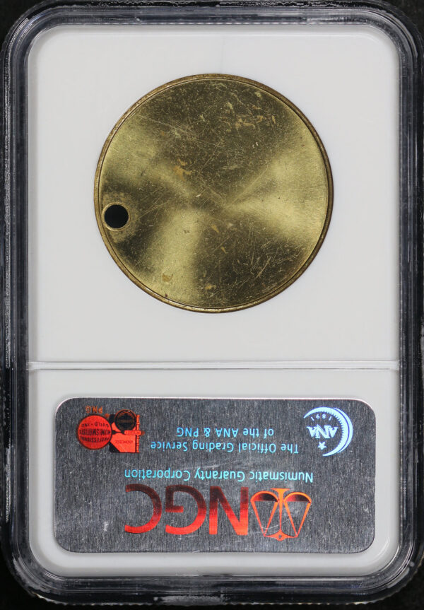 Reverse of this 1959 CO HK-544  Rush to The Rockies Uniface Holed So-Called Dollar NGC MS-64