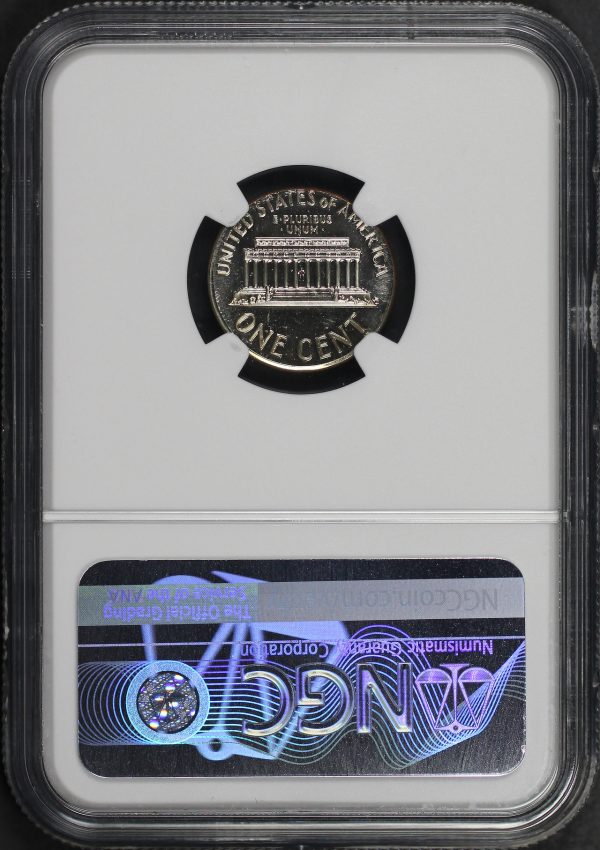 Reverse of this 1969-S Lincoln Cent Modern NGC PF-66 MINT ERROR Struck On 10c Planchet
