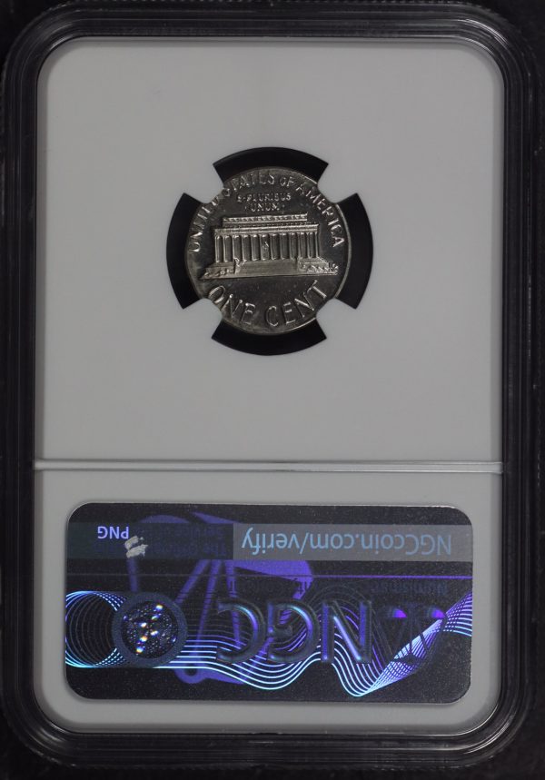Reverse of this 1977-S Lincoln Cent Modern NGC PF-67 MINT ERROR Struck On 10c Planchet