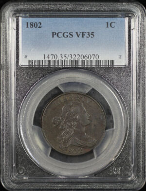 Obverse of this 1802 Draped Bust Cent PCGS VF-35