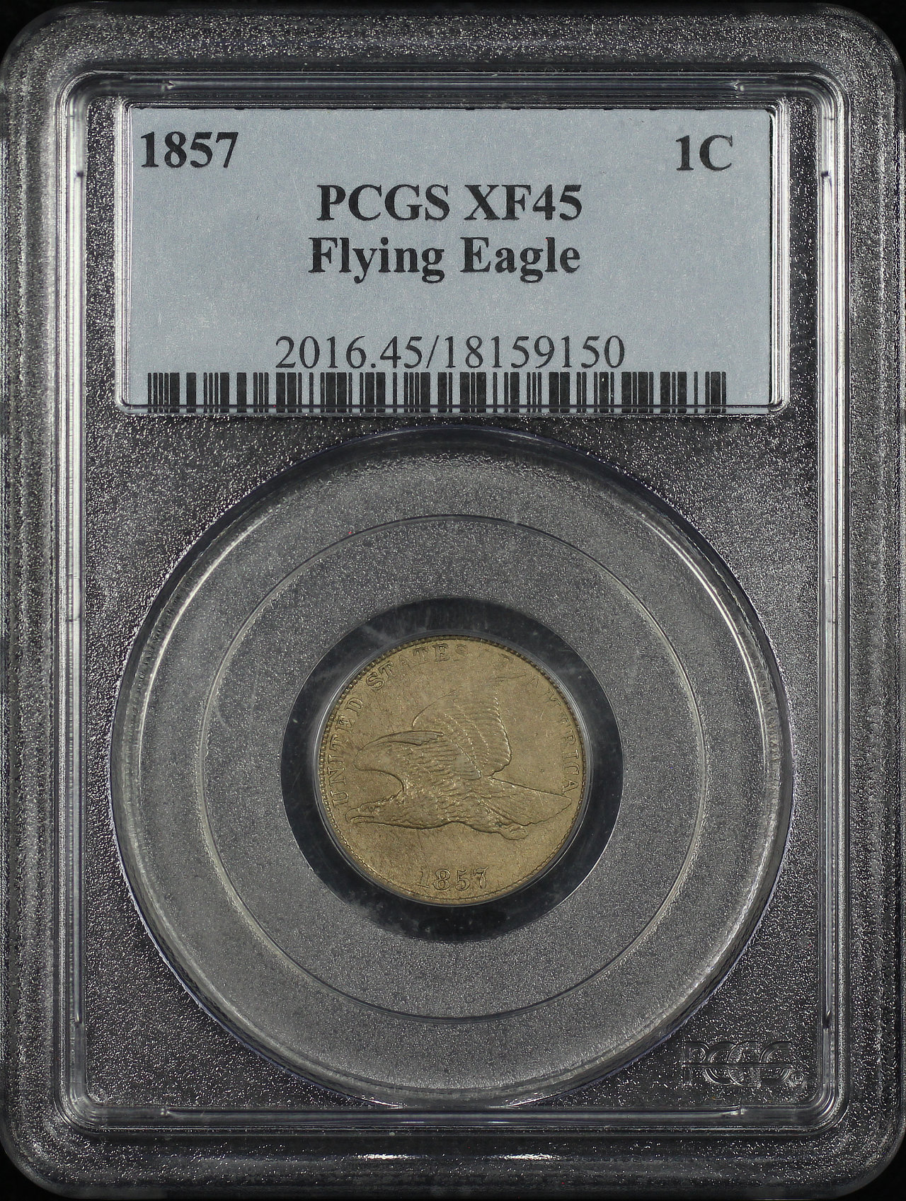 Obverse of this 1857 Flying Eagle Cent PCGS XF-45