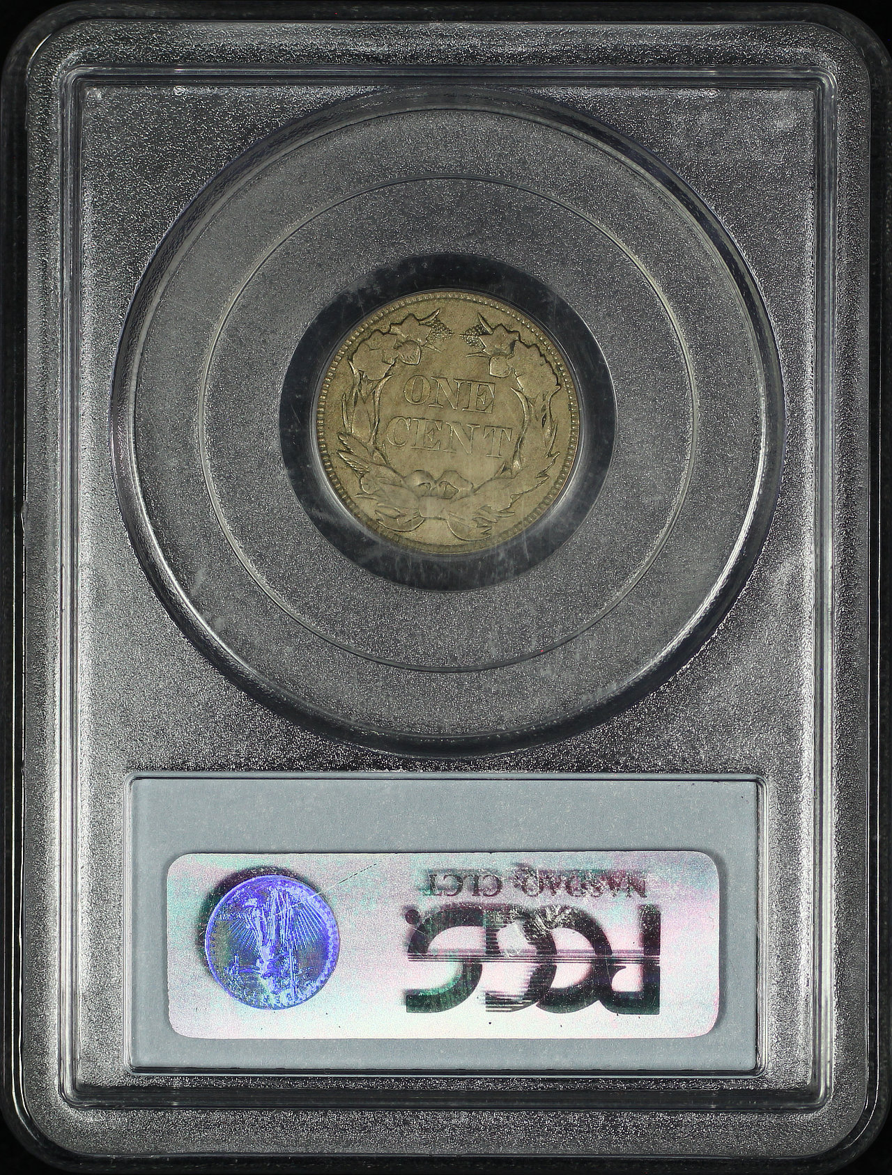 Reverse of this 1857 Flying Eagle Cent PCGS XF-45