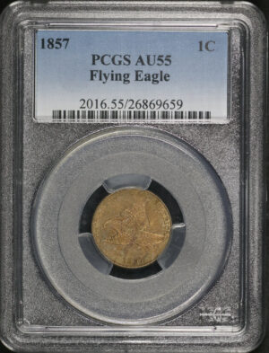 Obverse of this 1857 Flying Eagle Cent PCGS AU-55