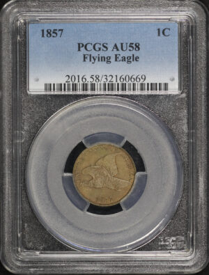 Obverse of this 1857 Flying Eagle Cent PCGS AU-58