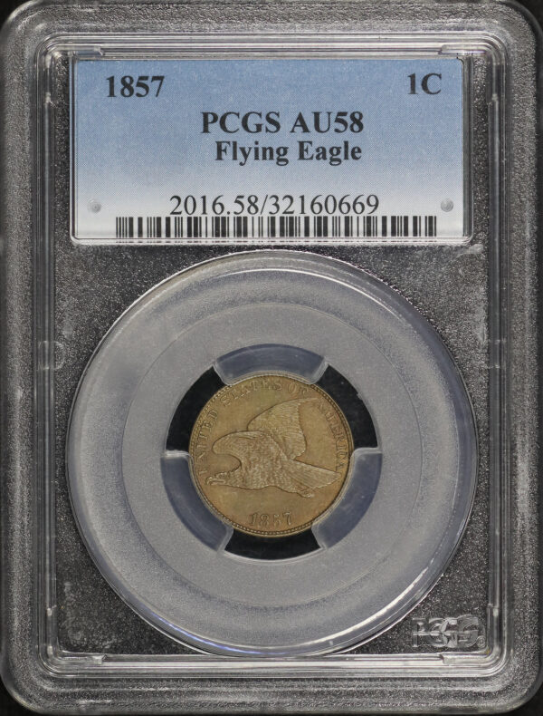 Obverse of this 1857 Flying Eagle Cent PCGS AU-58