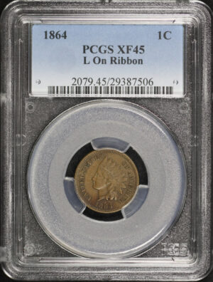 Obverse of this 1864 Indian Cent L on Ribbon PCGS XF-45 BN