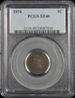 Obverse of this 1876 Indian Cent PCGS XF-40
