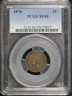 Obverse of this 1876 Indian Cent PCGS XF-40 BN