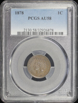 Obverse of this 1878 Indian Cent PCGS AU-58 BN