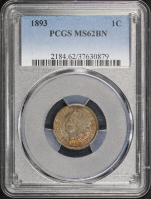 Obverse of this 1893 Indian Cent PCGS MS-62 BN