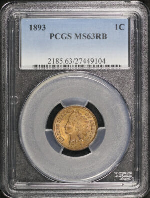 Obverse of this 1893 Indian Cent PCGS MS-63 RB