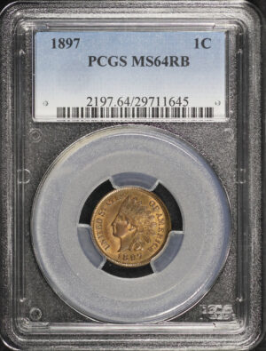 Obverse of this 1897 Indian Cent PCGS MS-64 RB