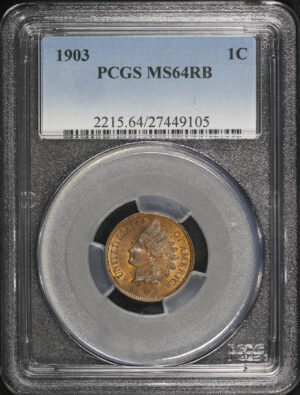 Obverse of this 1903 Indian Cent PCGS MS-64 RB