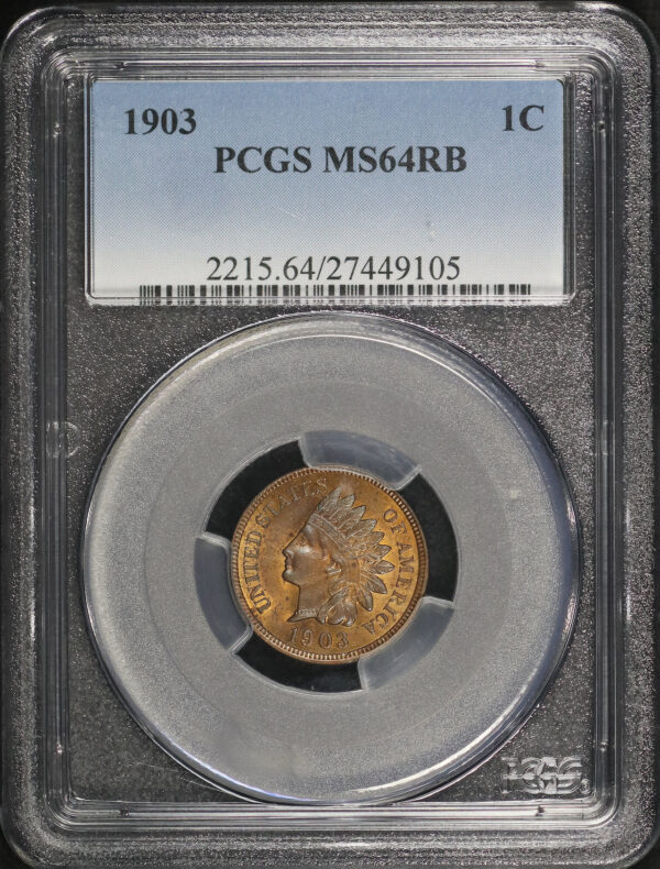 Obverse of this 1903 Indian Cent PCGS MS-64 RB
