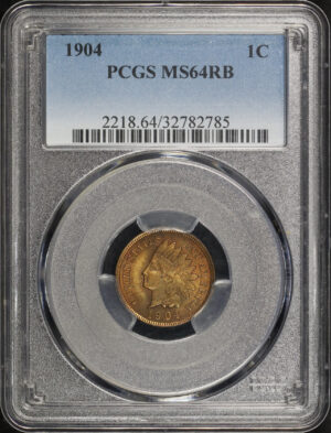 Obverse of this 1904 Indian Cent PCGS MS-64 RB