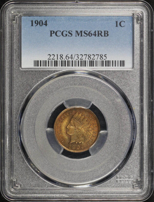 Obverse of this 1904 Indian Cent PCGS MS-64 RB