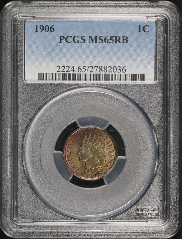 Obverse of this 1906 Indian Cent PCGS MS-65 RB