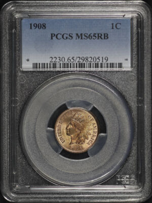 Obverse of this 1908 Indian Cent PCGS MS-65 RB
