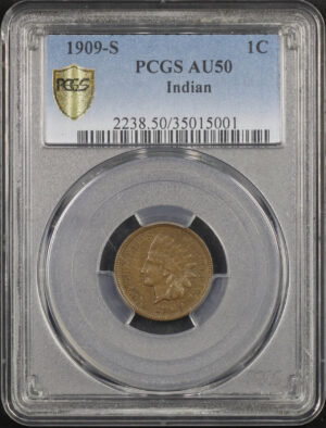 Obverse of this 1909-S Indian Cent PCGS AU-50 BN