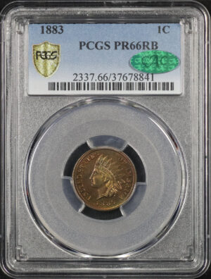 Obverse of this 1883 Indian Cent PCGS PR-66 RB CAC