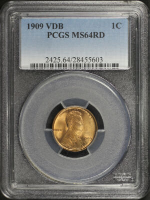 Obverse of this 1909 VDB Lincoln Cent Wheat Reverse PCGS MS-64 RD