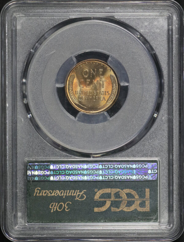 Reverse of this 1909 VDB Lincoln Cent Wheat Reverse PCGS MS-67 RD Old Green Holder