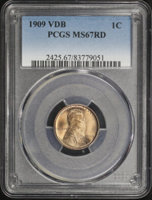 Obverse of this 1909 Lincoln Cent Wheat Reverse PCGS MS-67 RD