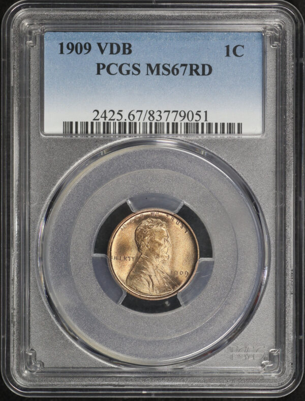 Obverse of this 1909 Lincoln Cent Wheat Reverse PCGS MS-67 RD