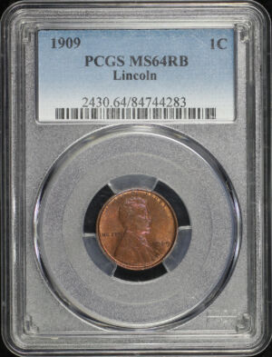 Obverse of this 1909 Lincoln Cent Wheat Reverse PCGS MS-64 RB