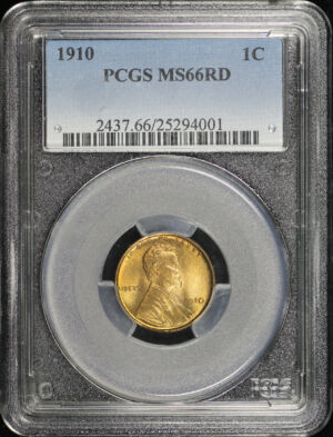 Obverse of this 1910 Lincoln Cent Wheat Reverse PCGS MS-66 RD