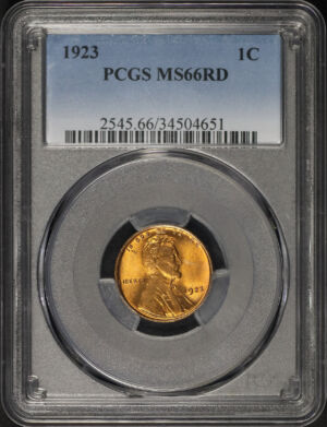 Obverse of this 1923 Lincoln Cent Wheat Reverse PCGS MS-66 RD
