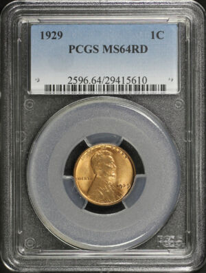 Obverse of this 1929 Lincoln Cent Wheat Reverse PCGS MS-64 RD