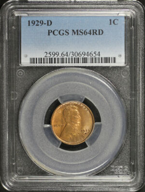 Obverse of this 1929-D Lincoln Cent Wheat Reverse PCGS MS-64 RD