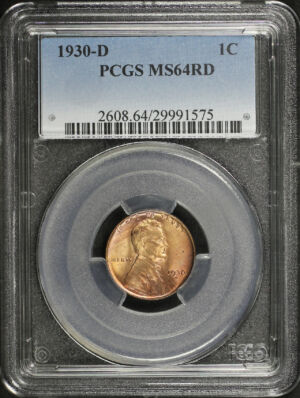 Obverse of this 1930-D Lincoln Cent Wheat Reverse PCGS MS-64 RD