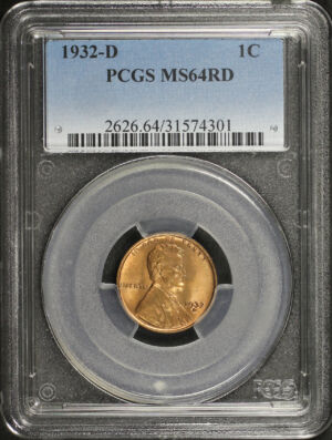 Obverse of this 1932-D Lincoln Cent Wheat Reverse PCGS MS-64 RD