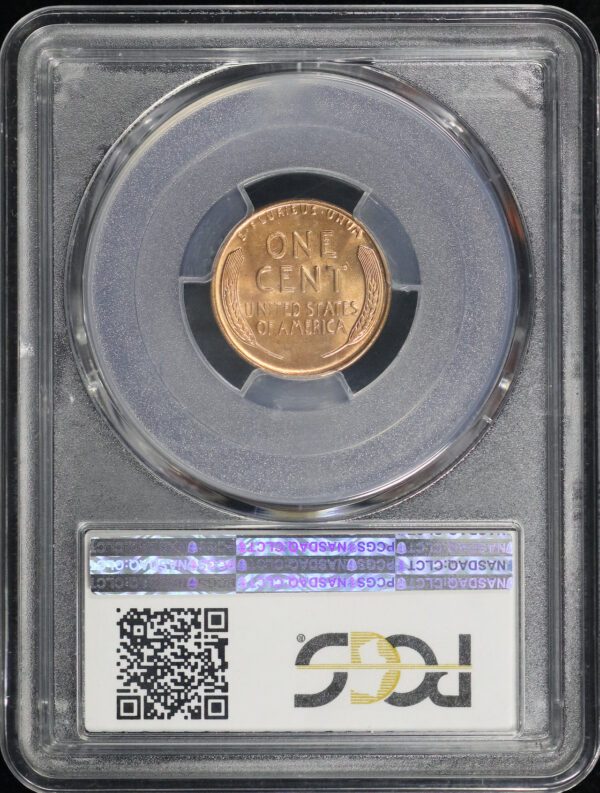 Reverse of this 1938-S Lincoln Cent Wheat Reverse PCGS MS-66 RD