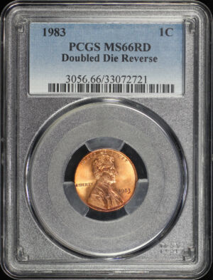 Obverse of this 1983 Lincoln Cent Modern Doubled Die Reverse PCGS MS-66 RD