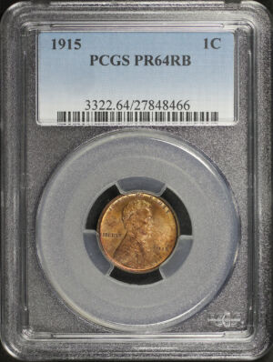 Obverse of this 1915 Lincoln Cent Wheat Reverse PCGS PR-64 RB