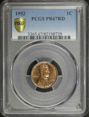 Obverse of this 1952 Lincoln Cent Wheat Reverse PCGS PR-67 RD