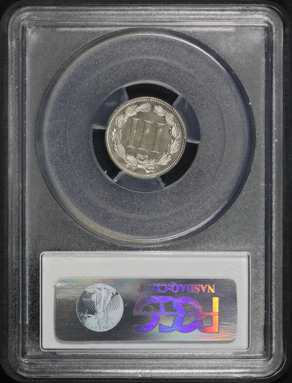 Reverse of this 1878 Three Cent Nickel PCGS PR-65