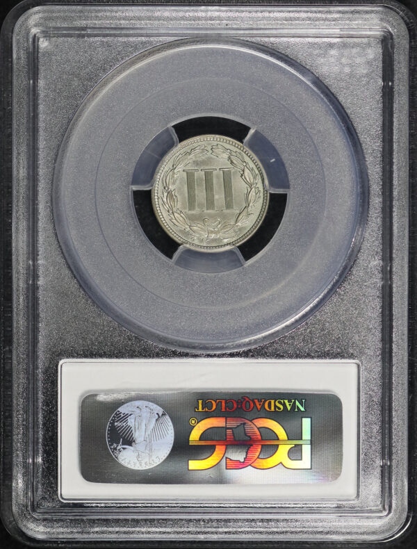 Reverse of this 1882 Three Cent Nickel PCGS PR-65