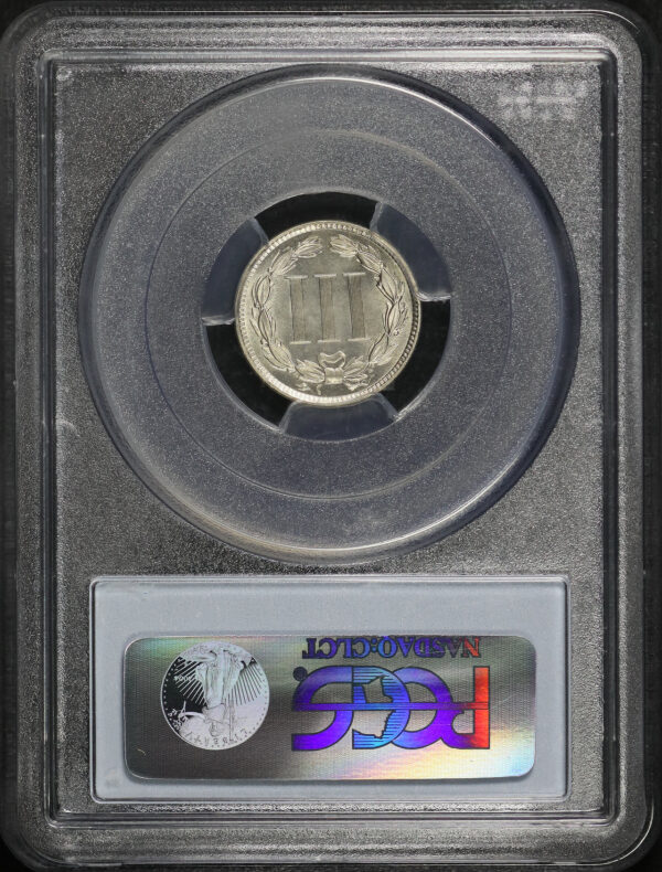 Reverse of this 1887/6 Three Cent Nickel PCGS PR-66
