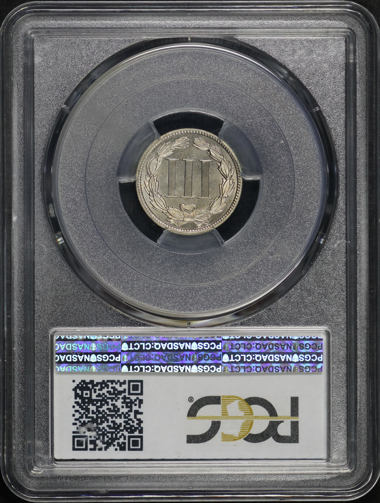 Reverse of this 1887/6 Strong Overdate Three Cent Nickel PCGS PR-66 CAC