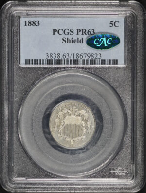 Obverse of this 1883 Shield Nickel PCGS PR-63 CAC
