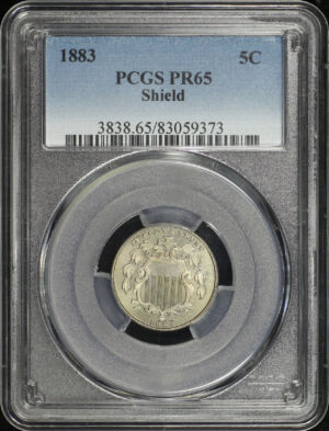 Obverse of this 1883 Shield Nickel PCGS PR-65