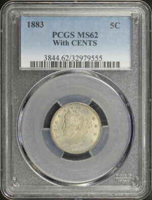 Obverse of this 1883 Liberty Nickel With Cent PCGS MS-62